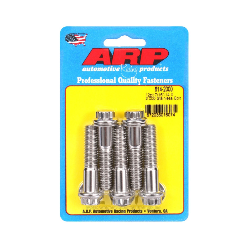 Set de șuruburi și piulițe universale ARP 7/16-14 – Oțel inoxidabil, 12 puncte x 5 - ARP-614-2000 - 614-2000 - 3666618191201
